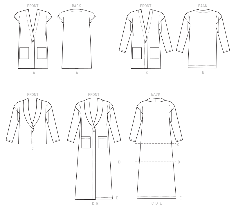 Patron McCall's n°7476 – Gilets et cardigans à épaules tombantes pour femme