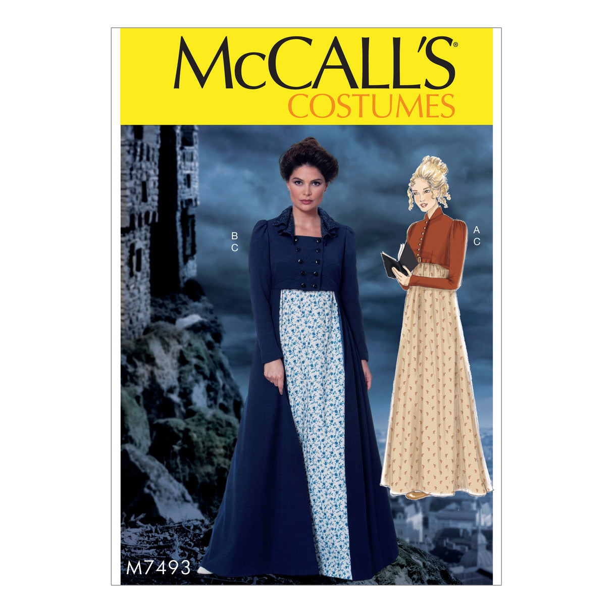 Patron McCall's n°7493 – Veste courte, manteau long et robe à encolure carrée