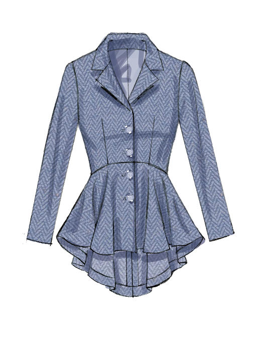Patron McCall's n°7513 – Vestes à col cranté et basque pour femme