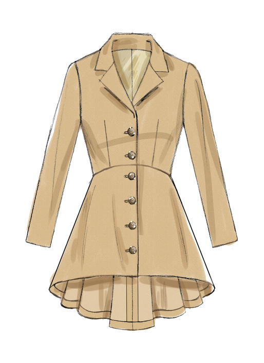 Patron McCall's n°7513 – Vestes à col cranté et basque pour femme