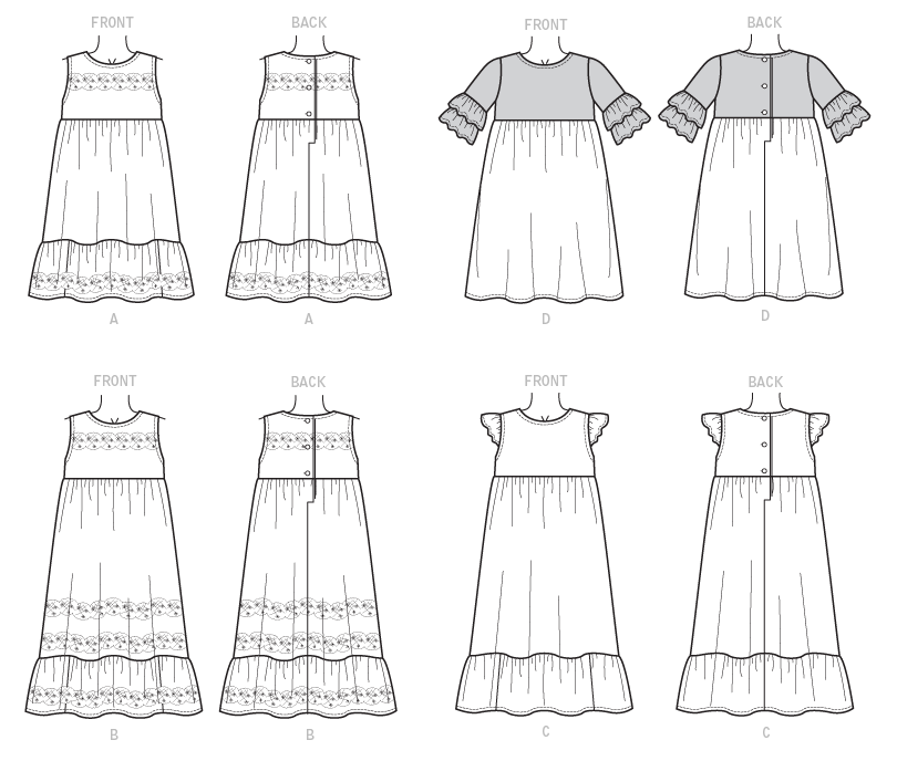Patron McCall's n°7558 - Robes pour enfants