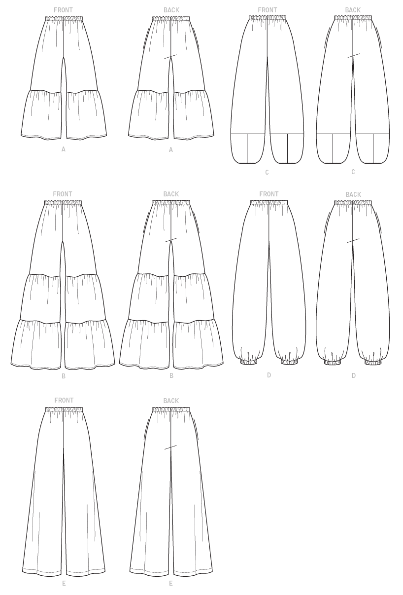 Patron McCall's n°7576 - Pantalon ample à taille élastique