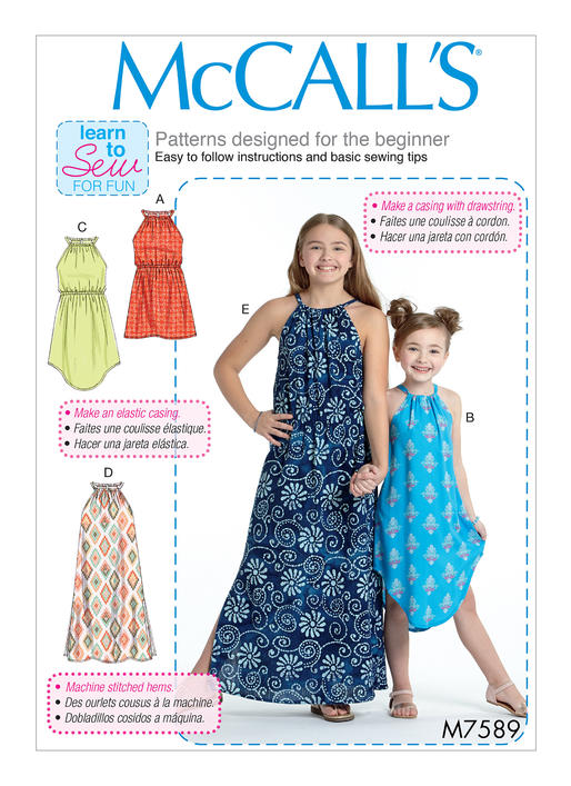 Patron McCall's n°7589 - Robe sans manches pour enfants