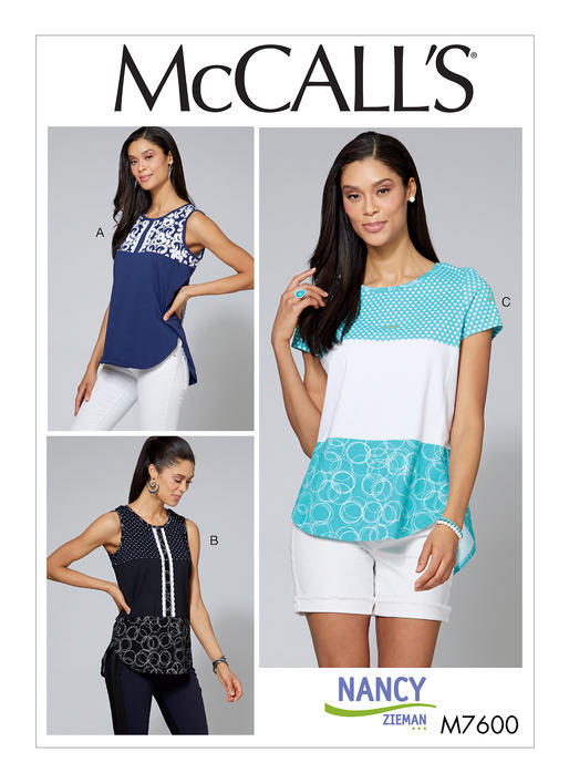 Patron McCall's n°7600 - Hauts à enfiler avec variations de manches