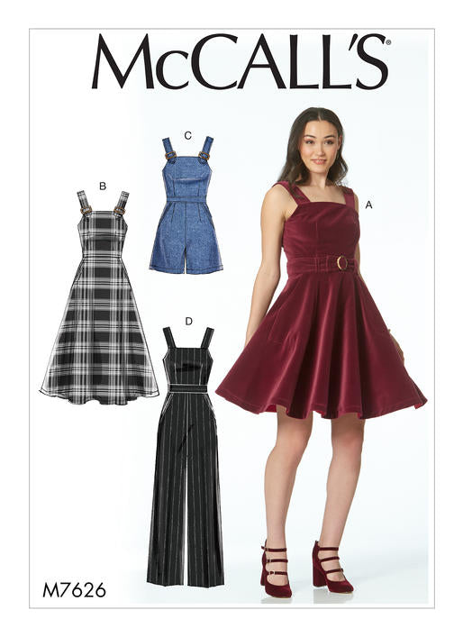 Patron McCall's n°7626 - Robes, barboteuse et combinaison avec poches