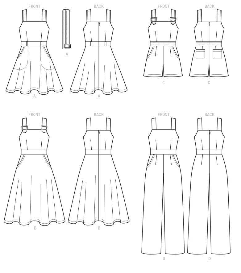Patron McCall's n°7626 - Robes, barboteuse et combinaison avec poches