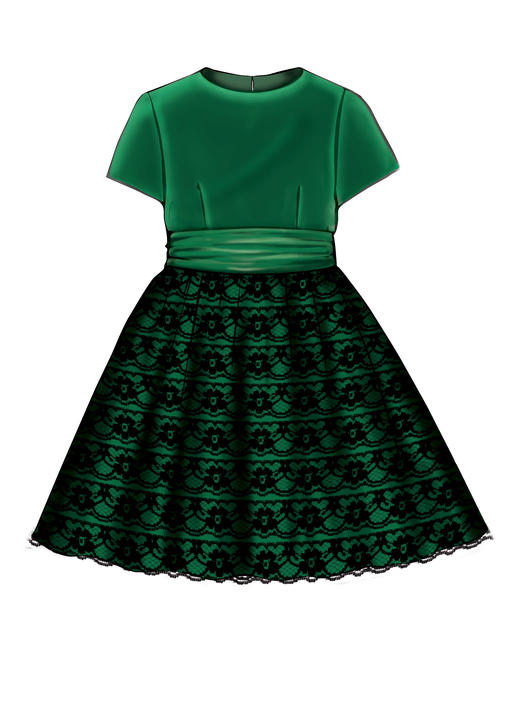 Patron McCall's n°7648 - Robes évasées pour enfants avec jupon et ceinture