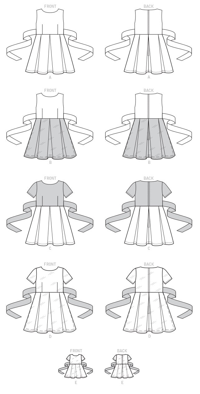 Patron McCall's n°7707 - Robes assorties pour fillettes et poupées