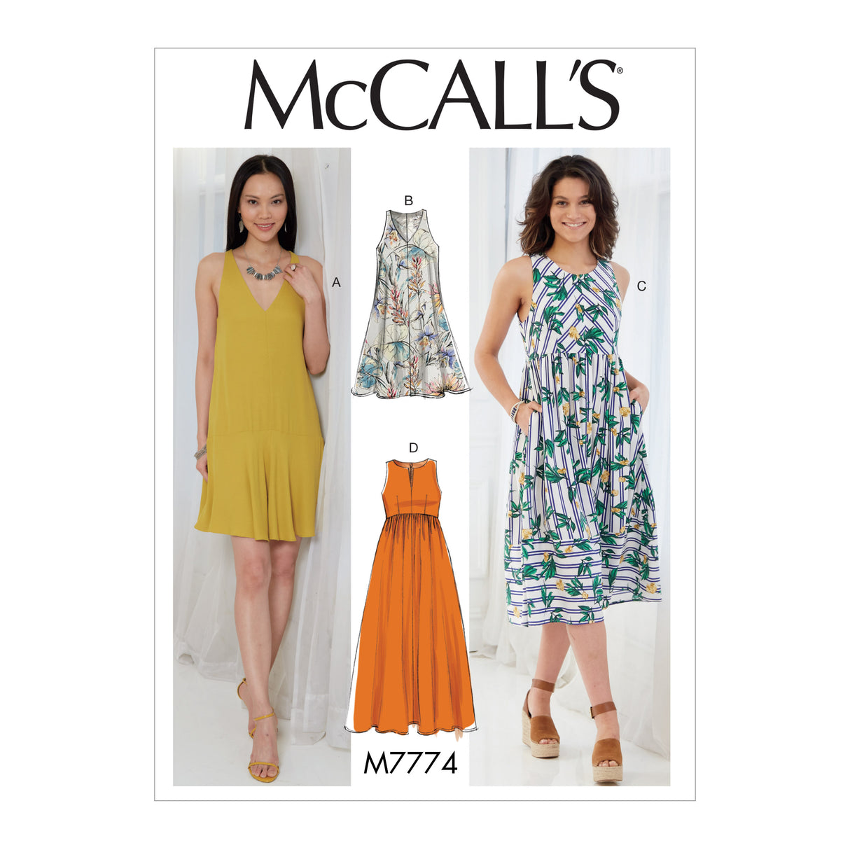Patron McCall's n°7774 - Robes évasées sans manches pour femmes