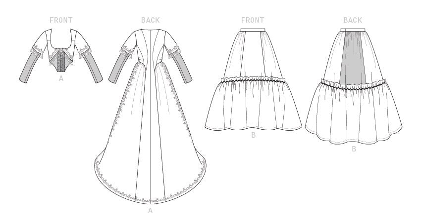 Patron McCall's n°7826 - Robe historique avec traîne