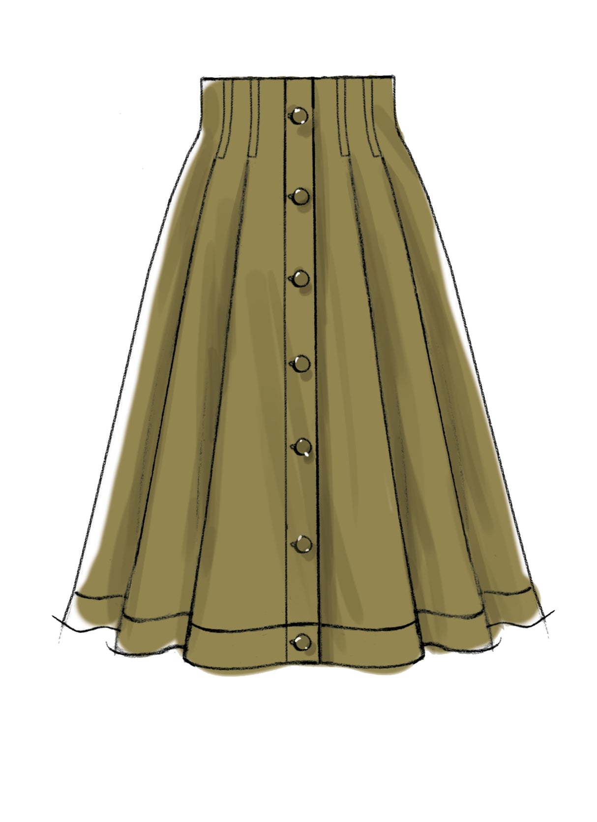 Patron McCall's n°7906 - Jupe plissée boutonnée pour femme