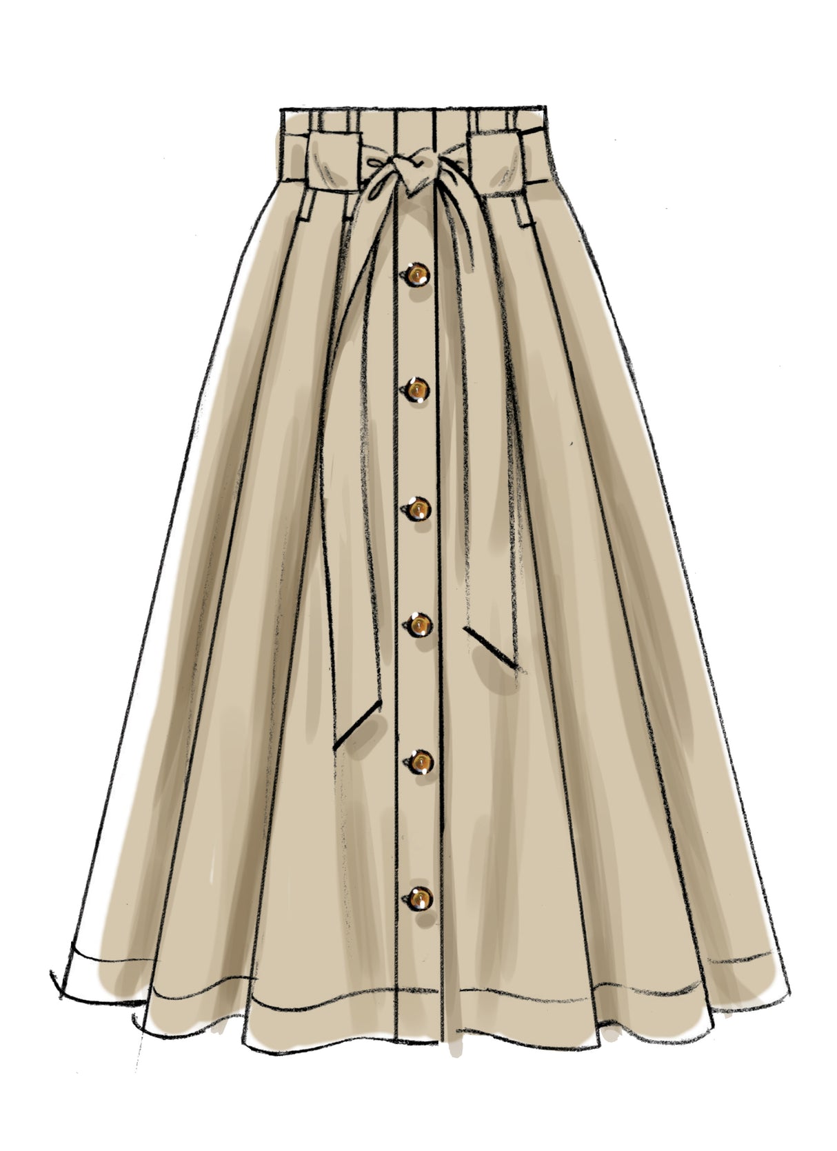 Patron McCall's n°7906 - Jupe plissée boutonnée pour femme