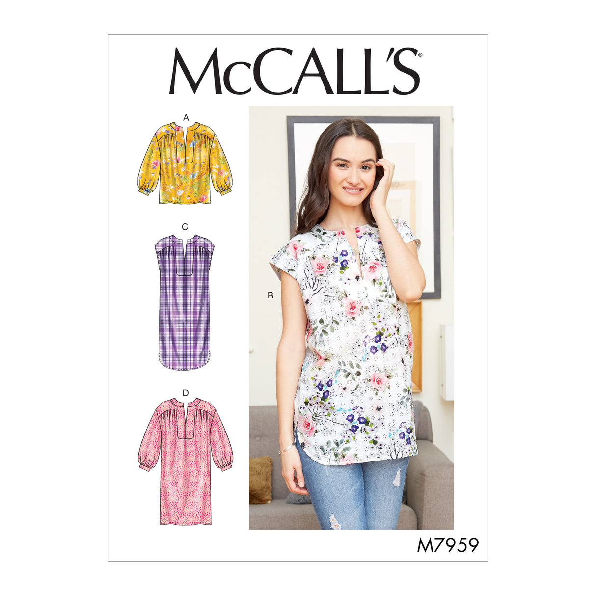 Patron McCall's n°7959 - Hauts, tuniques et robes amples