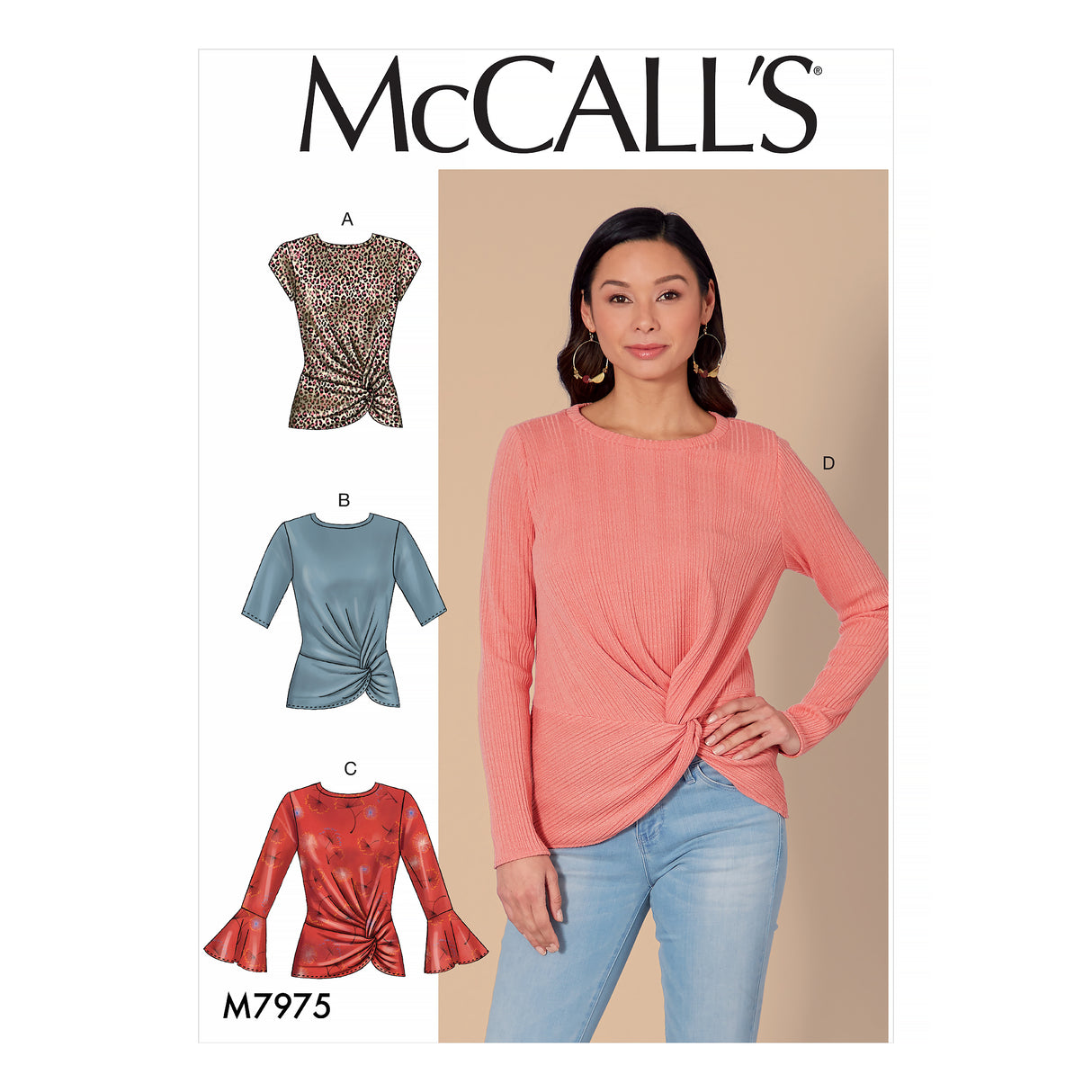 Patron McCall's n°7975 - Hauts ajustés avec nœud drapé