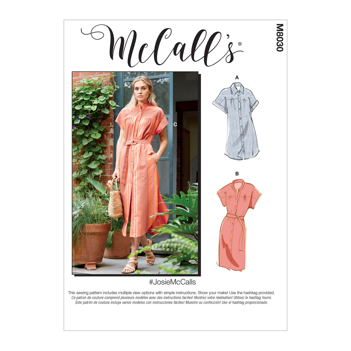 Patron McCall's n°8030 - Robe chemise boutonnée