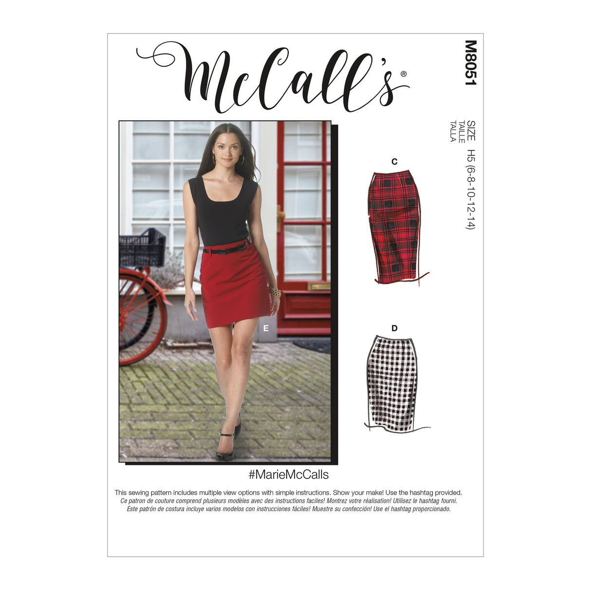 Patron McCall's n°8051 - Jupe crayon en cinq longueurs