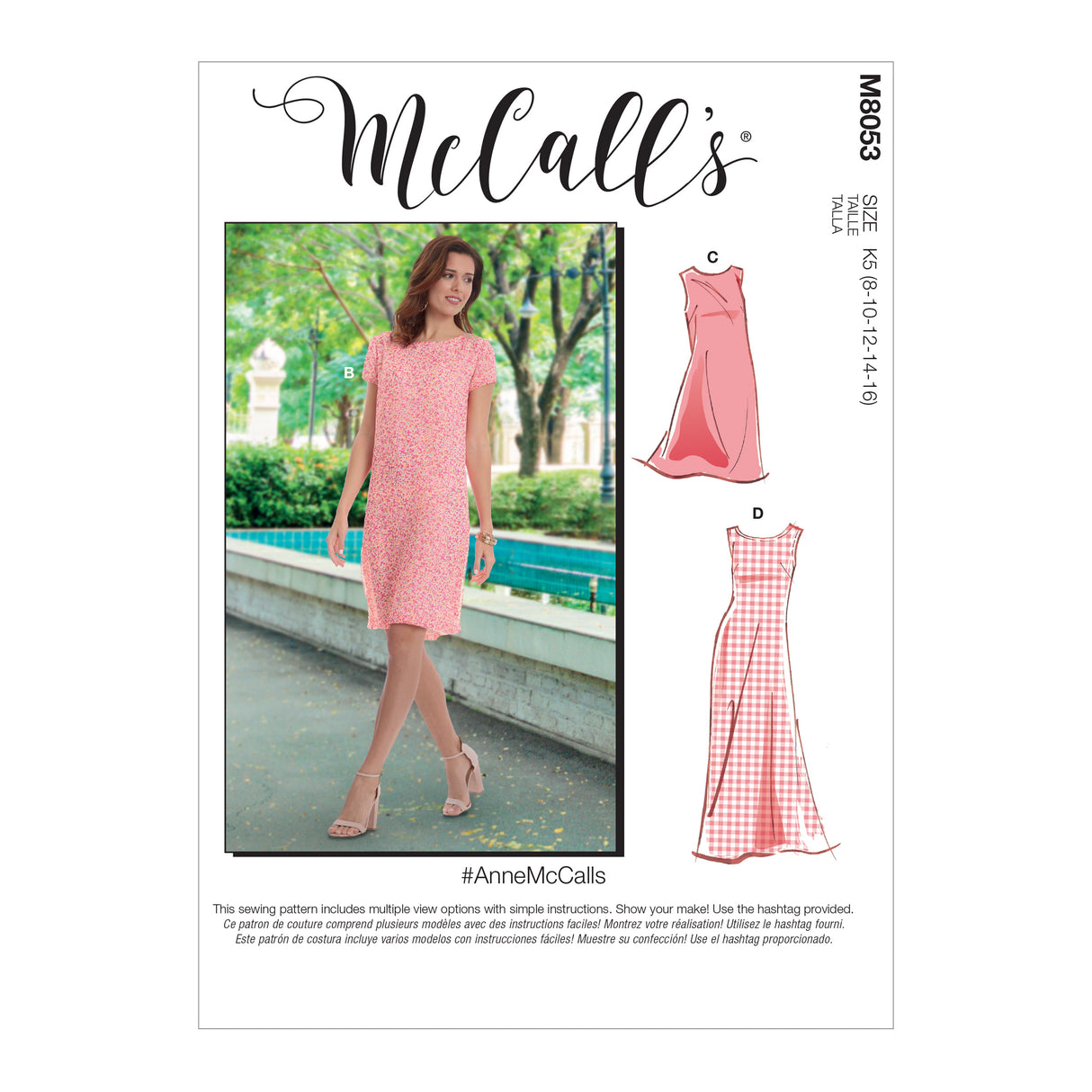 Patron McCall's n°8053 - Robe trapèze à enfiler