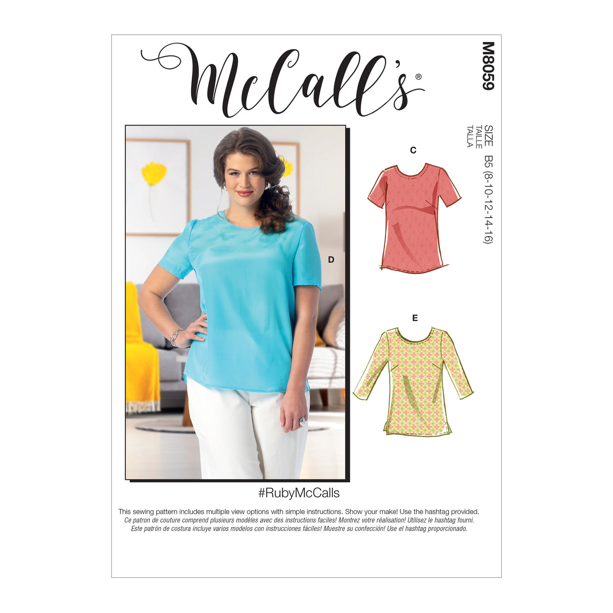 Patron McCall's n°8059 - Hauts et tuniques à enfiler