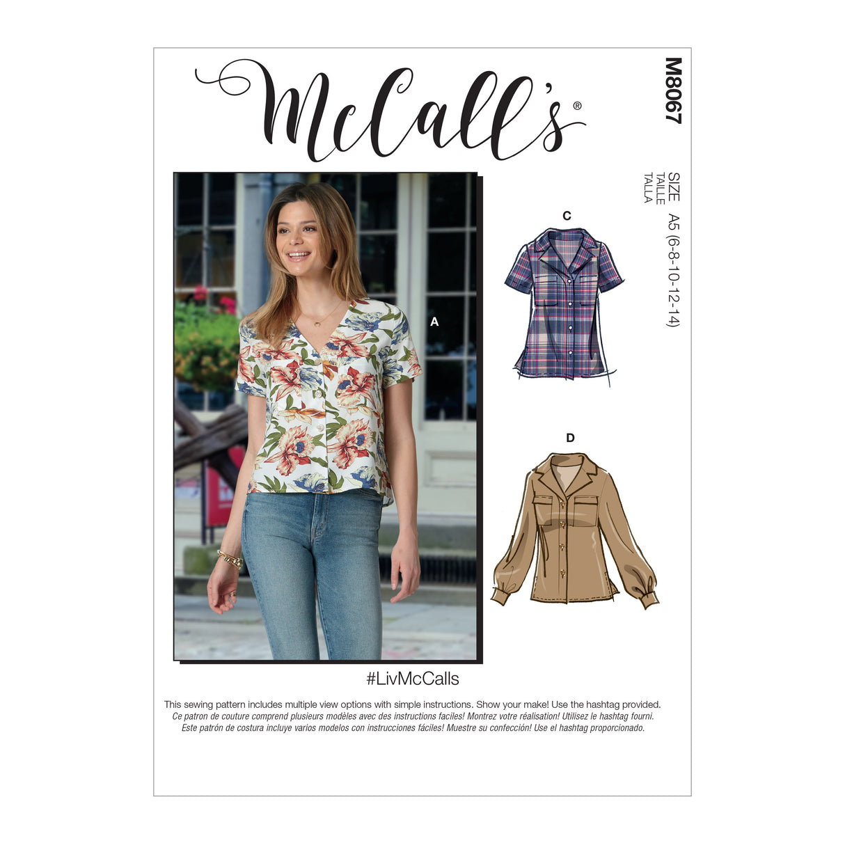 Patron McCall's n°8067 - Chemisier boutonné pour femme