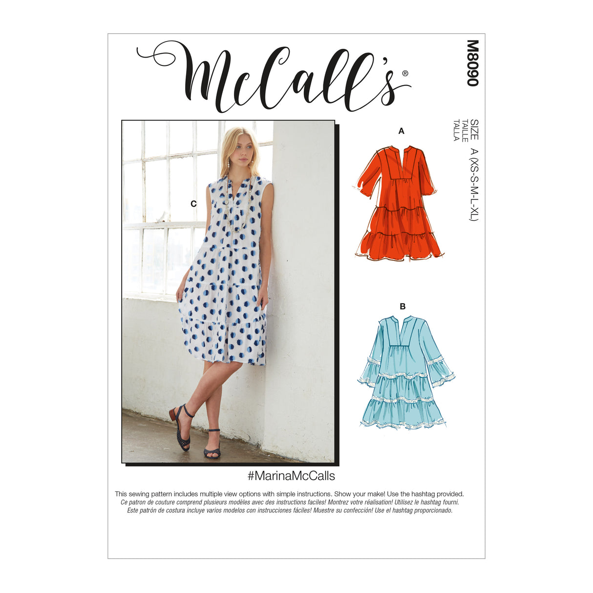 Patron McCall's n°8090 - Robe à volants pour femme