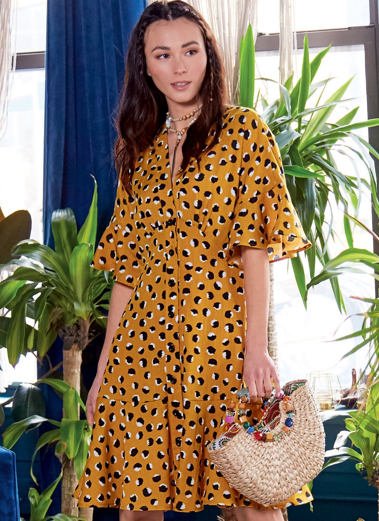 Patron McCall's n°8104 - Robe boutonnée à manches dolman