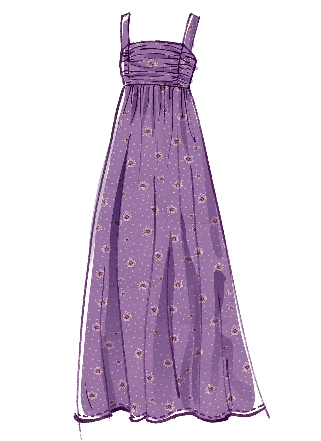 Patron McCall's n°8108 - Robe d'été froncée à coutures empire