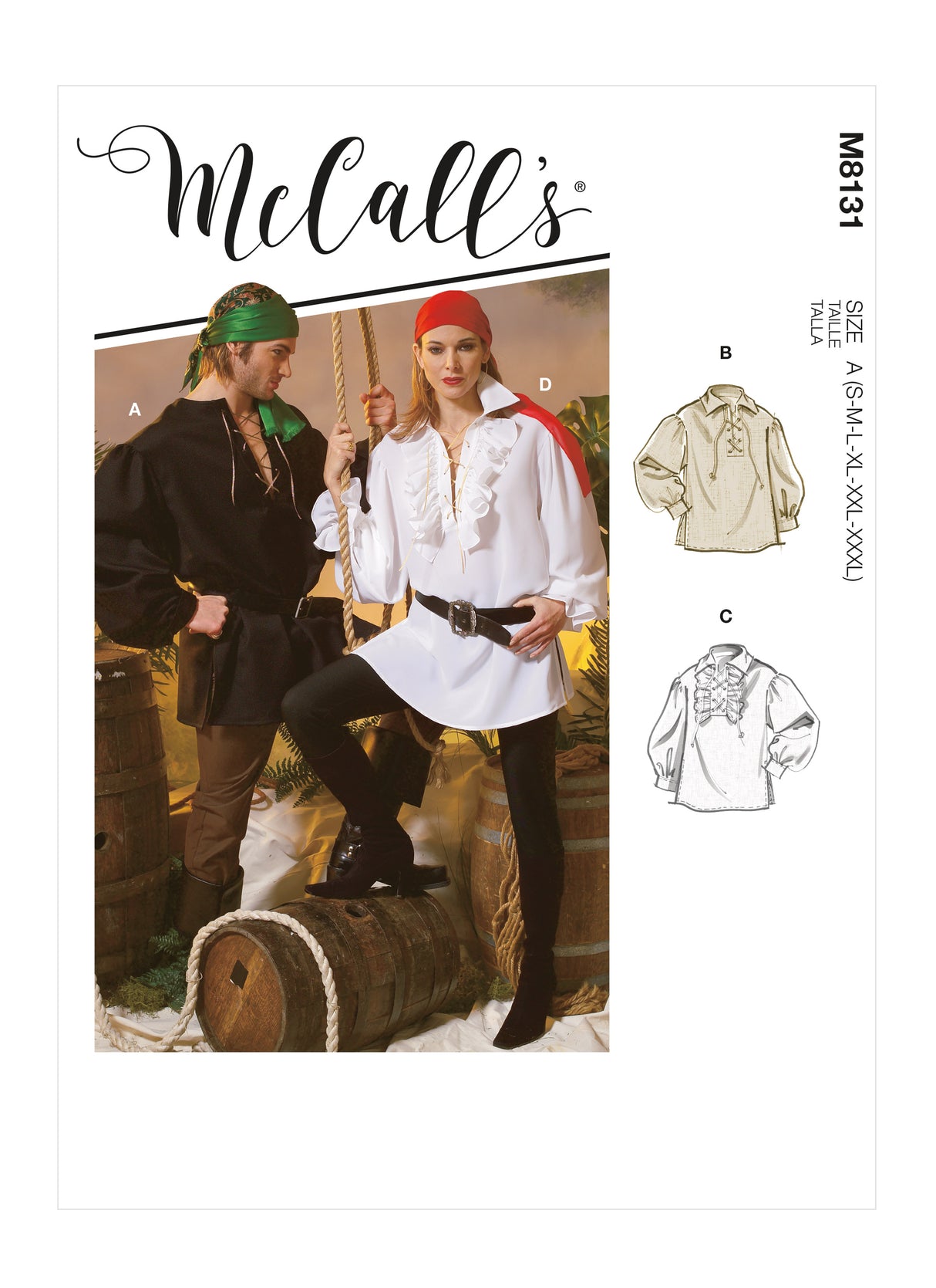 Patron McCall's n°8131 - Chemise unisexe historique