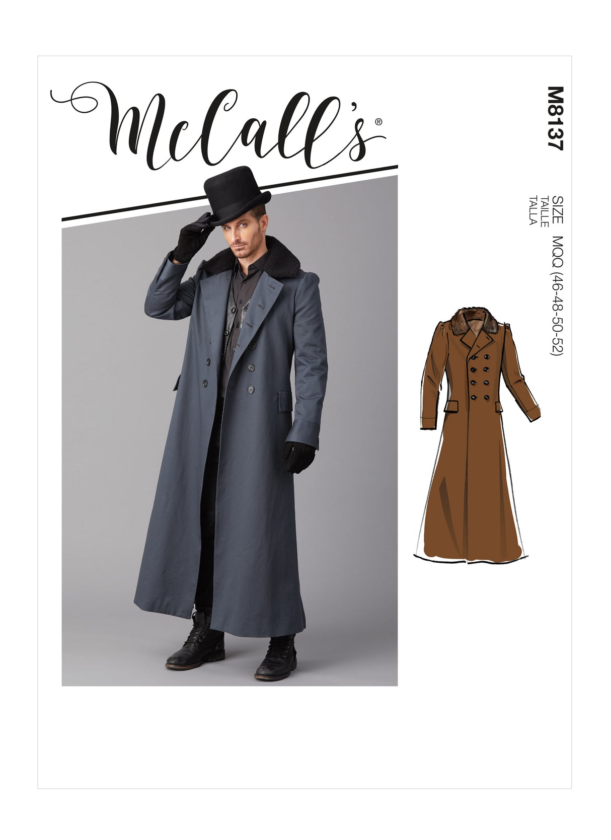 Patron McCall's n°8137 - Manteau homme historique