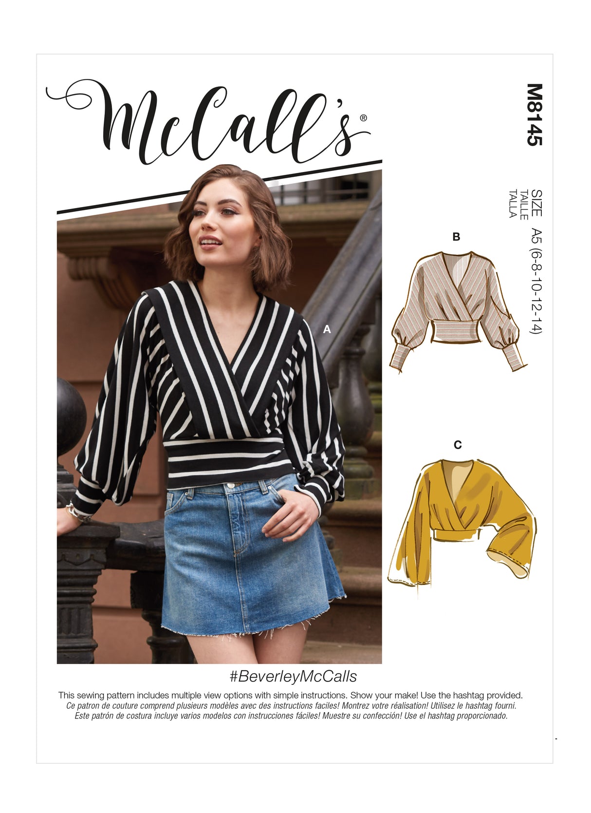 Patron McCall's n°8145 - Haut cache-cœur en maille
