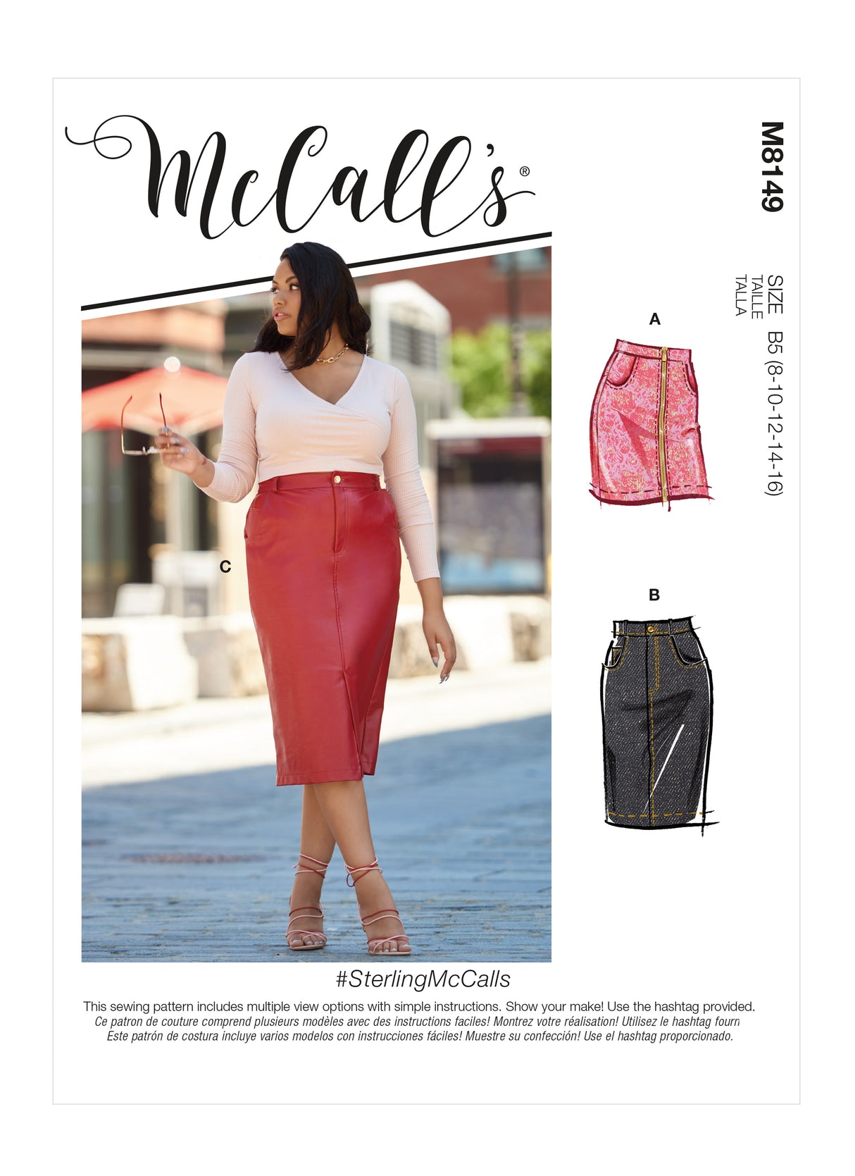Patron McCall's n°8149 - Jupe crayon à poches