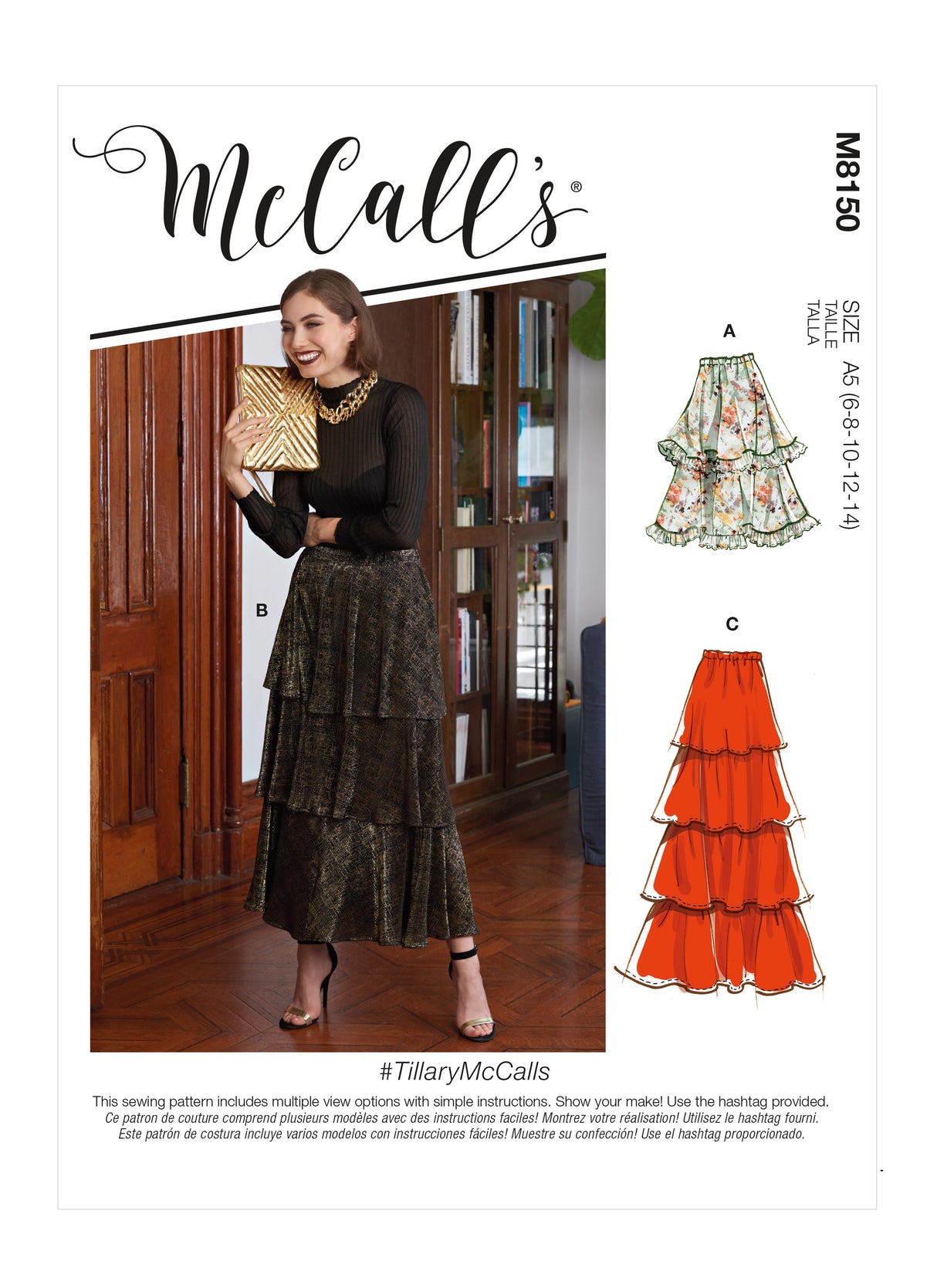 Patron McCall's n°8150 - Jupe évasée à volants