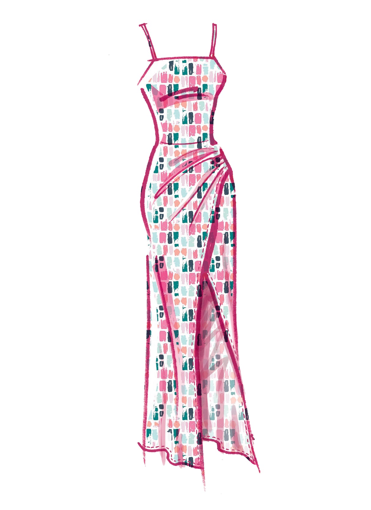 Patron McCall's n°8174 - Robe en jersey avec volants et fente