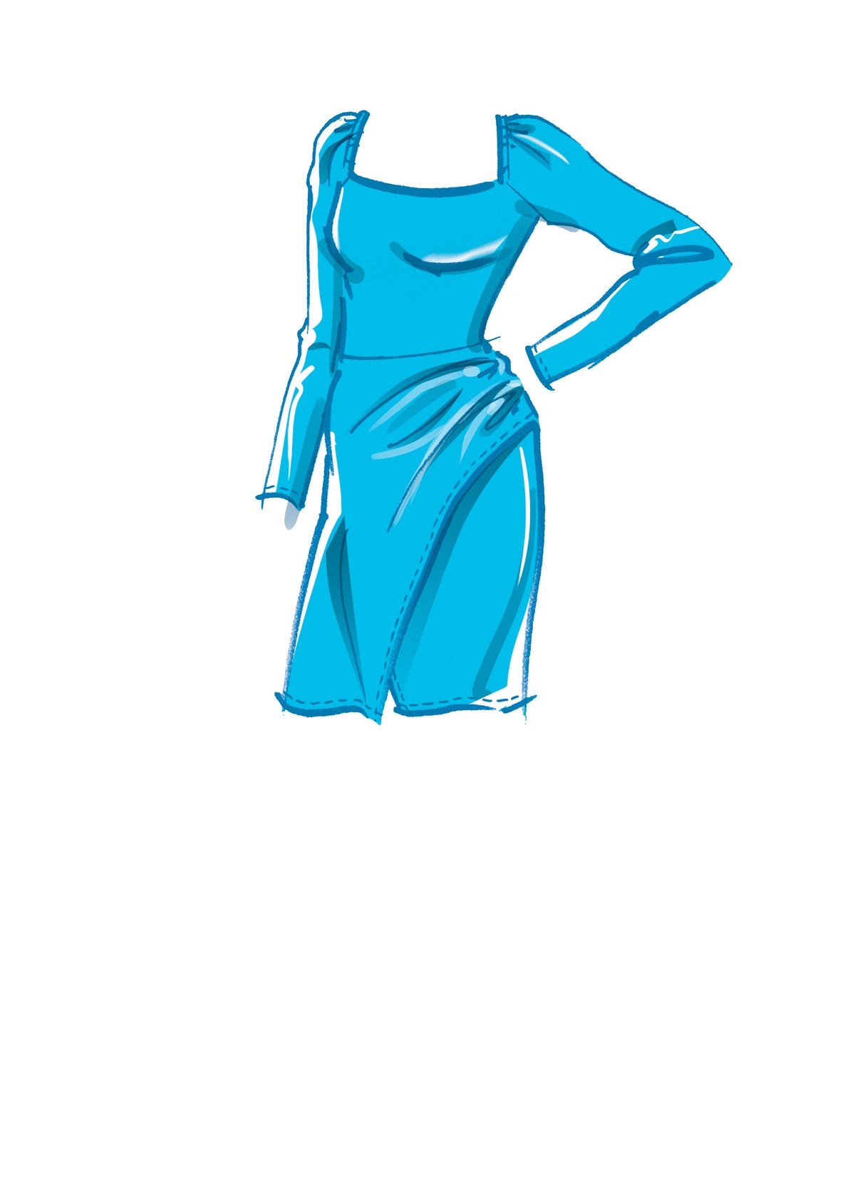 Patron McCall's n°8174 - Robe en jersey avec volants et fente