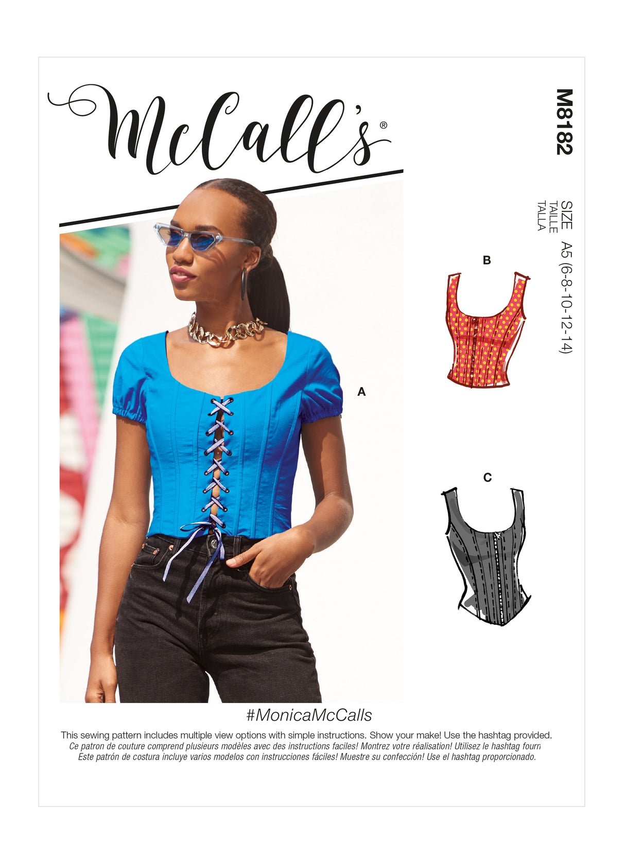 Patron McCall's n°8182 - Haut corset avec variations