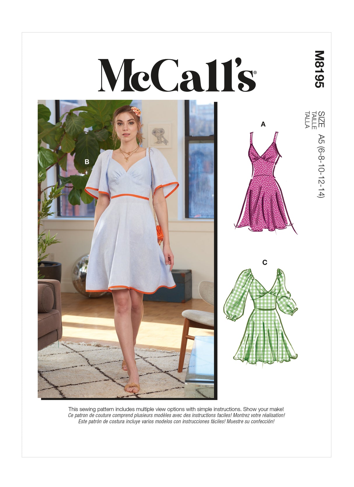 Patron McCall's n°8195 - Robe évasée avec décolleté en cœur