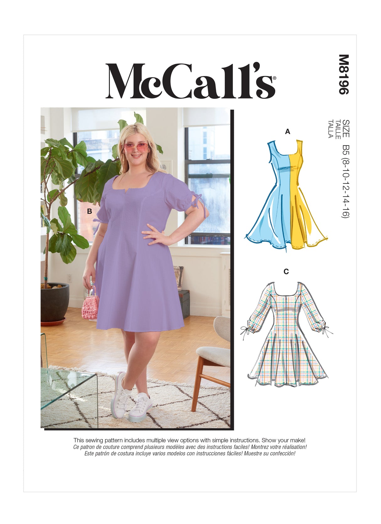 Patron McCall's n°8196 - Robe ajustée et évasée avec variations
