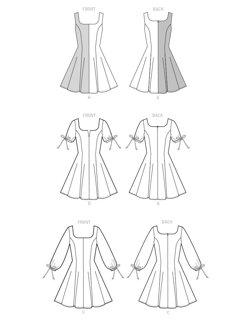 Patron McCall's n°8196 - Robe ajustée et évasée avec variations