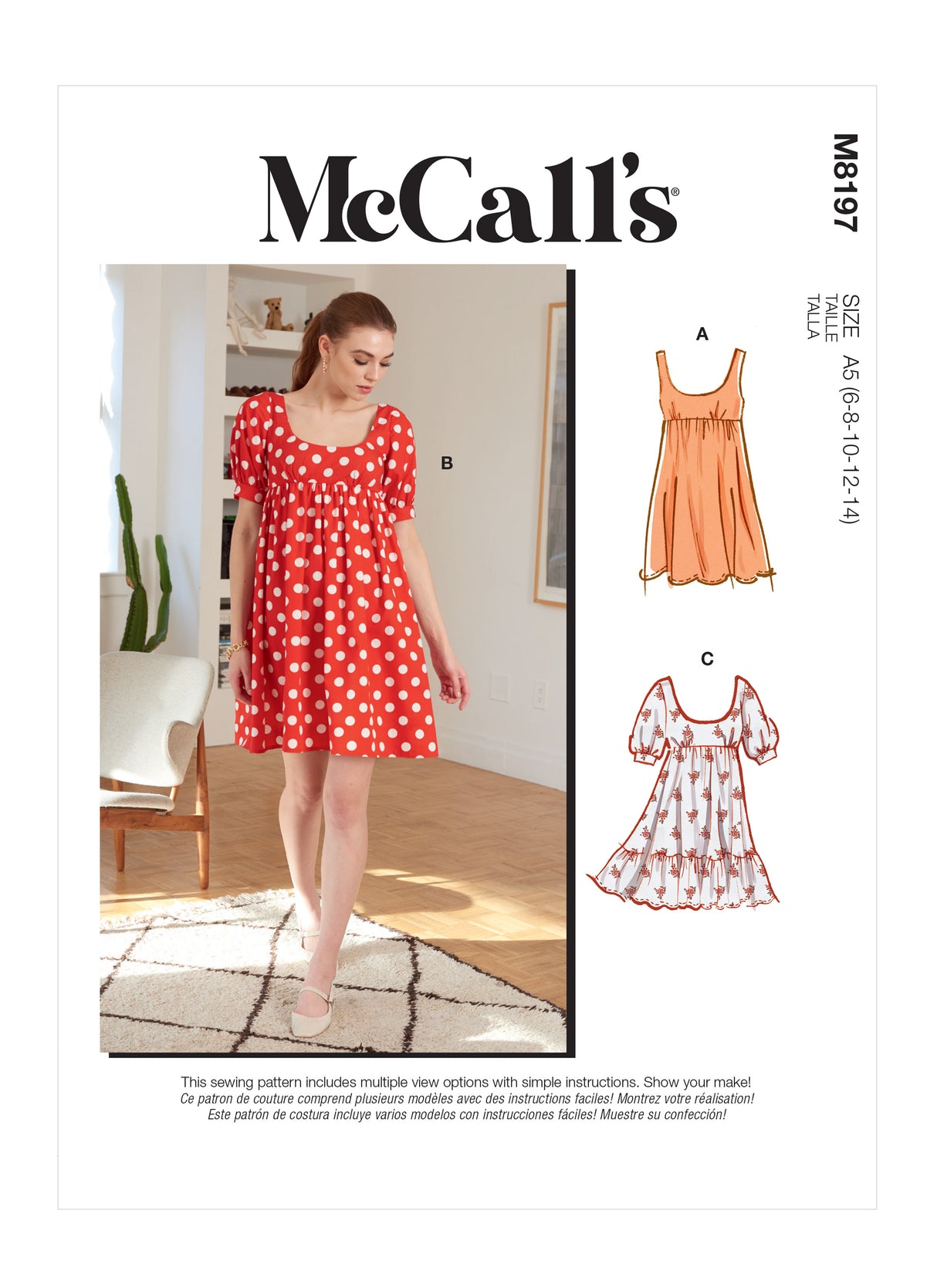 Patron McCall's n°8197 - Robe baby doll avec variations