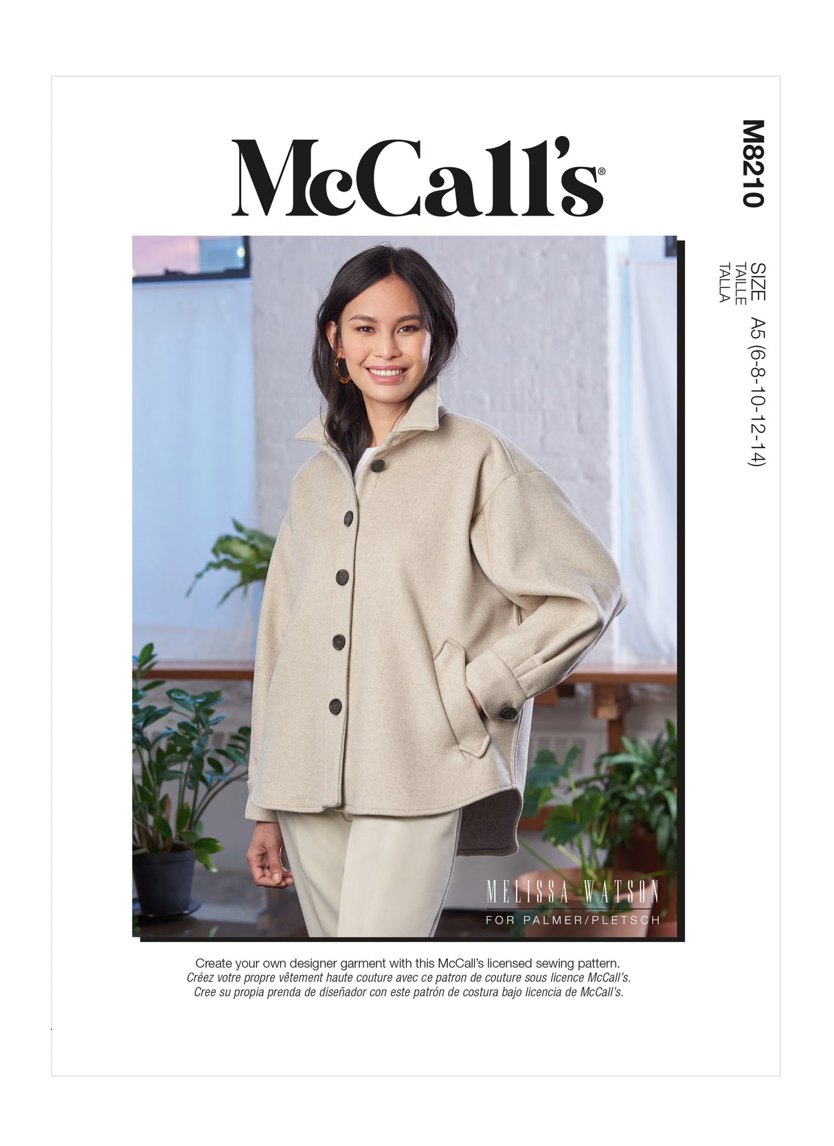 Patron McCall's n°8210 - Veste boutonnée pour femme
