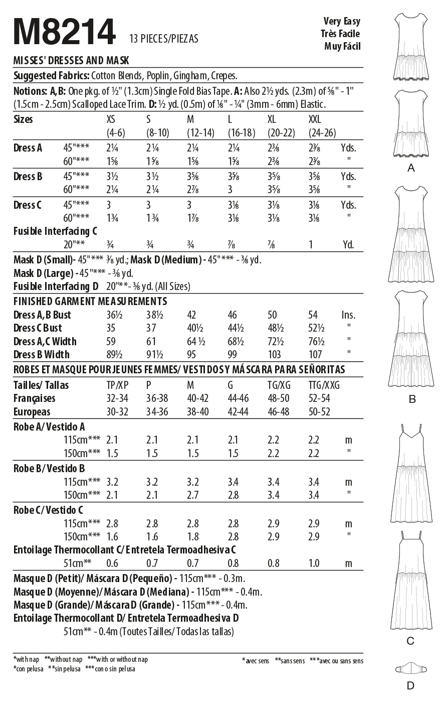 Patron McCall's n°8214 - Robe bohème à étages