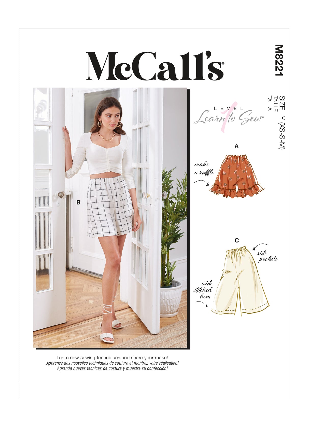 Patron McCall's n°8221 - Shorts féminins faciles à coudre