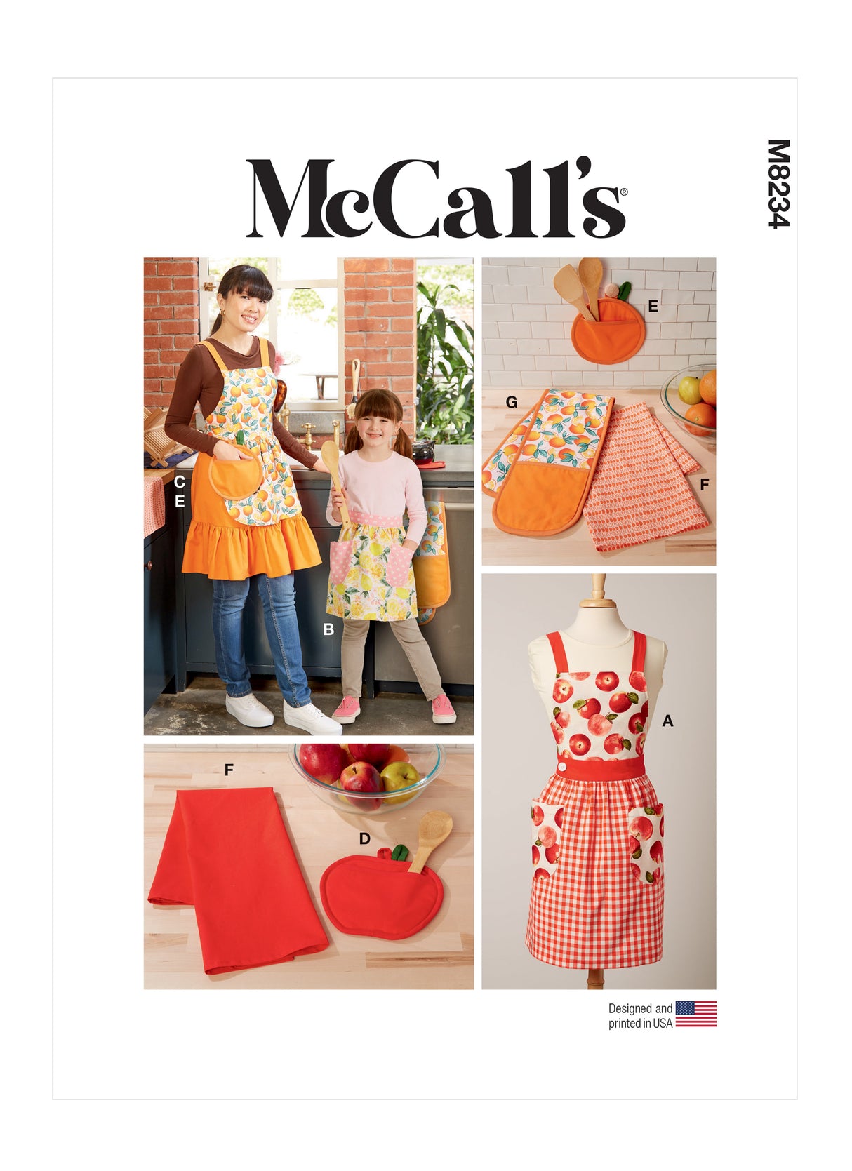Patron McCall's n°8234 - Tabliers, maniques et torchons
