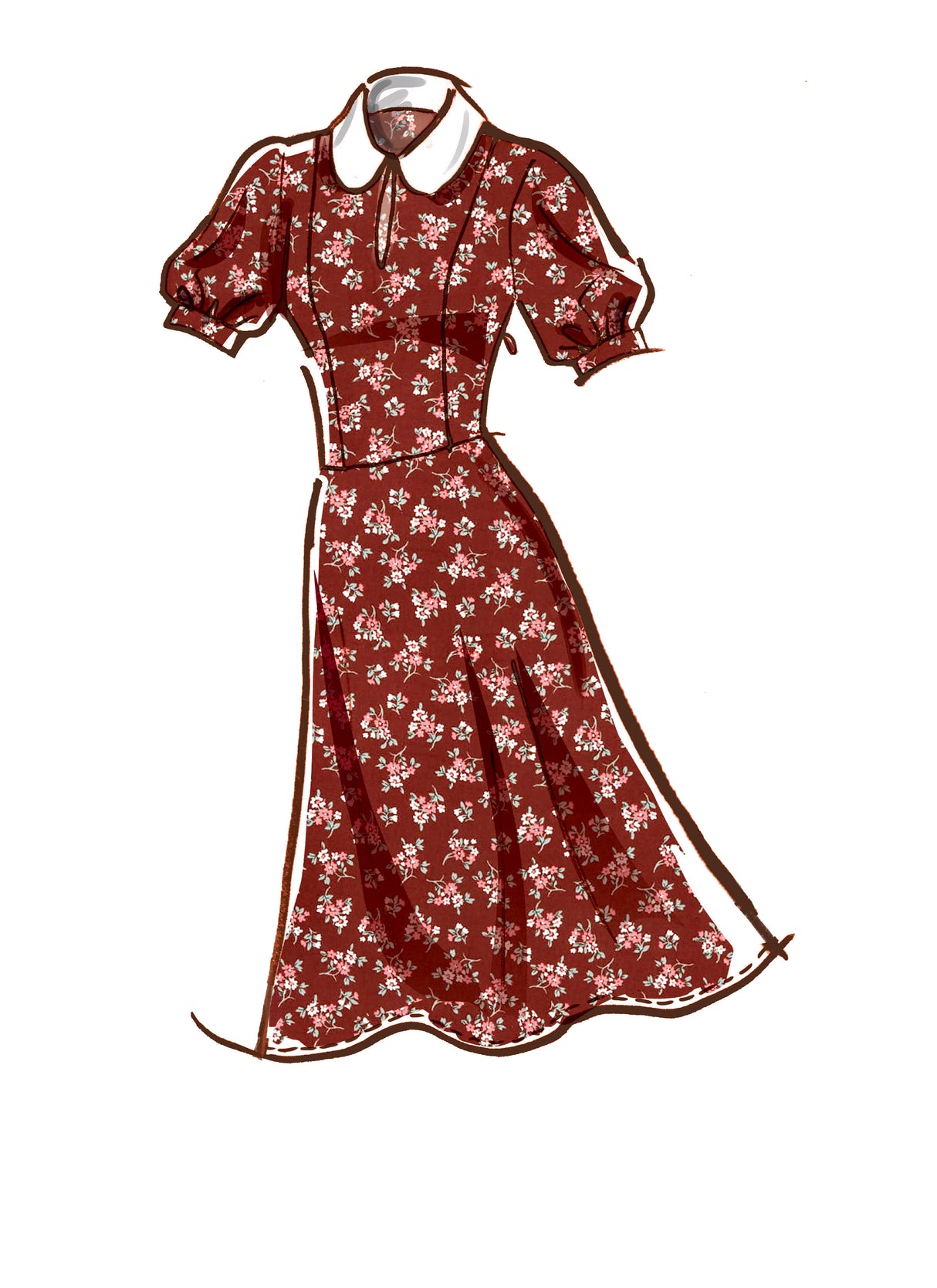 Patron McCall's n°8239 - Robe ajustée et évasée avec col