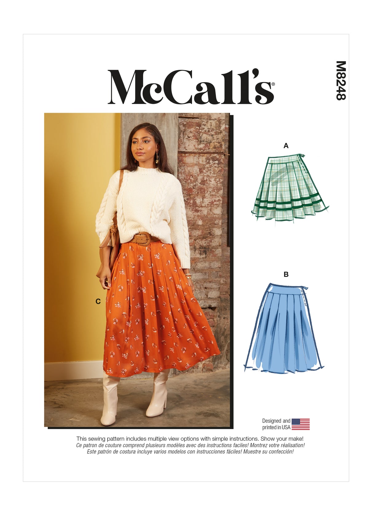 Patron McCall's n°8248 - Jupe plissée pour femmes