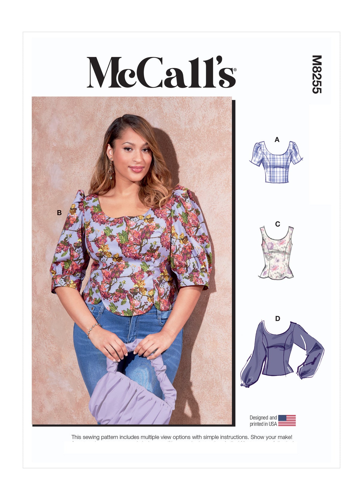 Patron McCall's n°8255 - Hauts doublés à découpe princesse