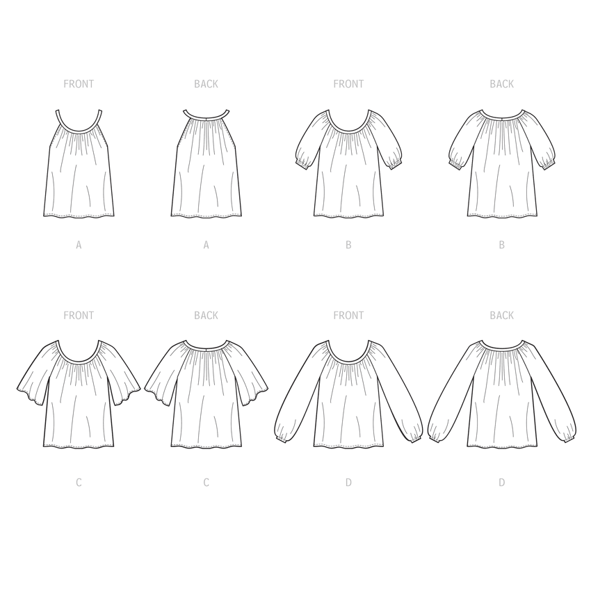 Patron McCall's n°8256 - Hauts pour femmes avec encolure froncée