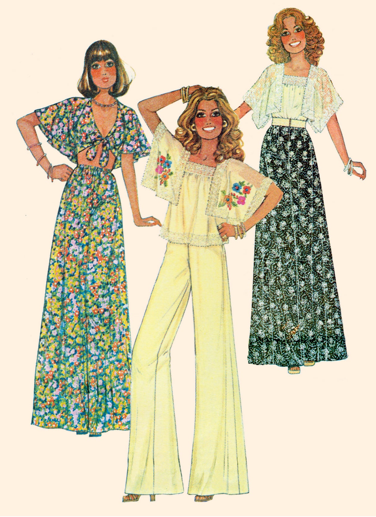 Patron McCall's n°8257 - Hauts, jupes et pantalons vintage des années 1970