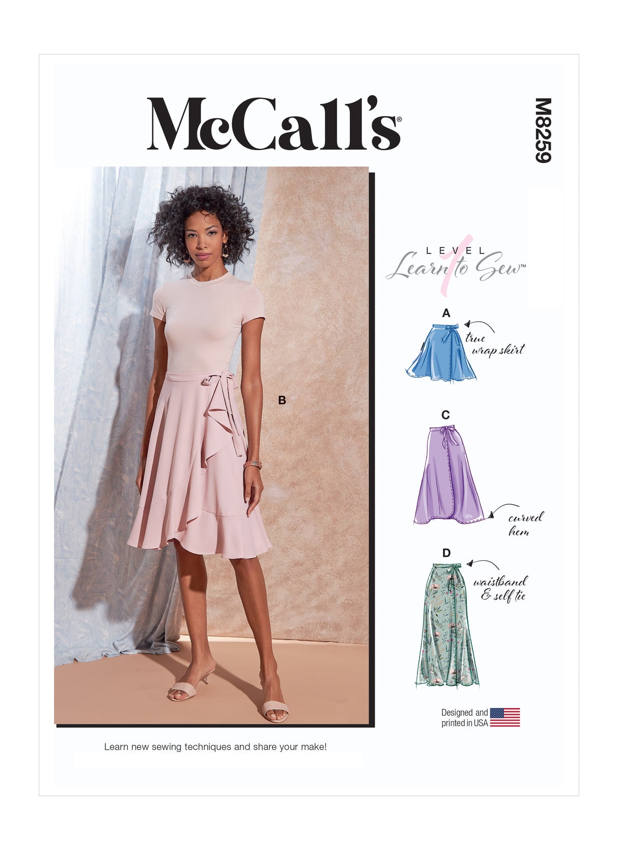 Patron McCall's n°8259 - Jupe portefeuille avec ceinture