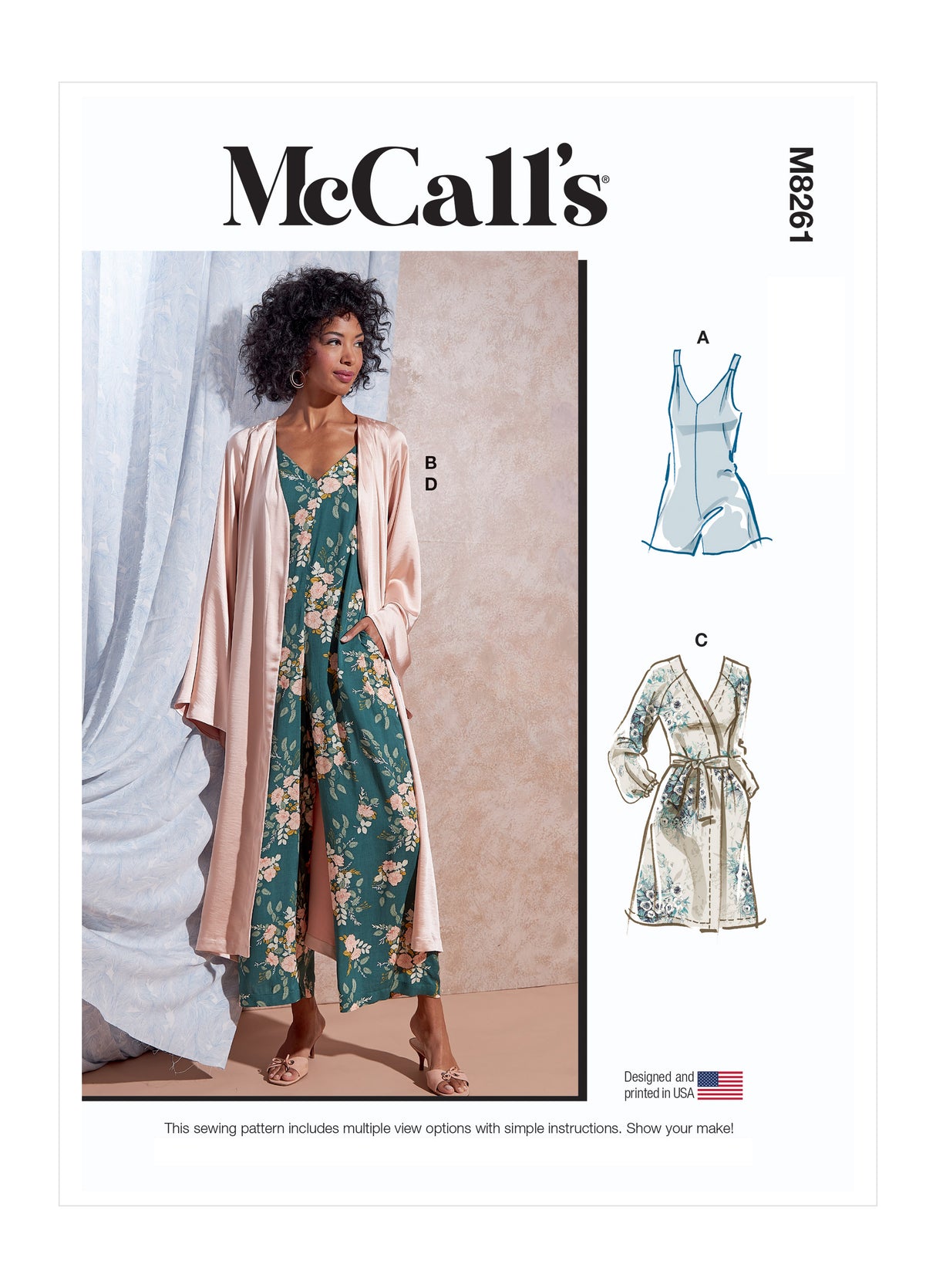 Patron McCall's n°8261 - Barboteuse, combinaison et robe avec ceinture