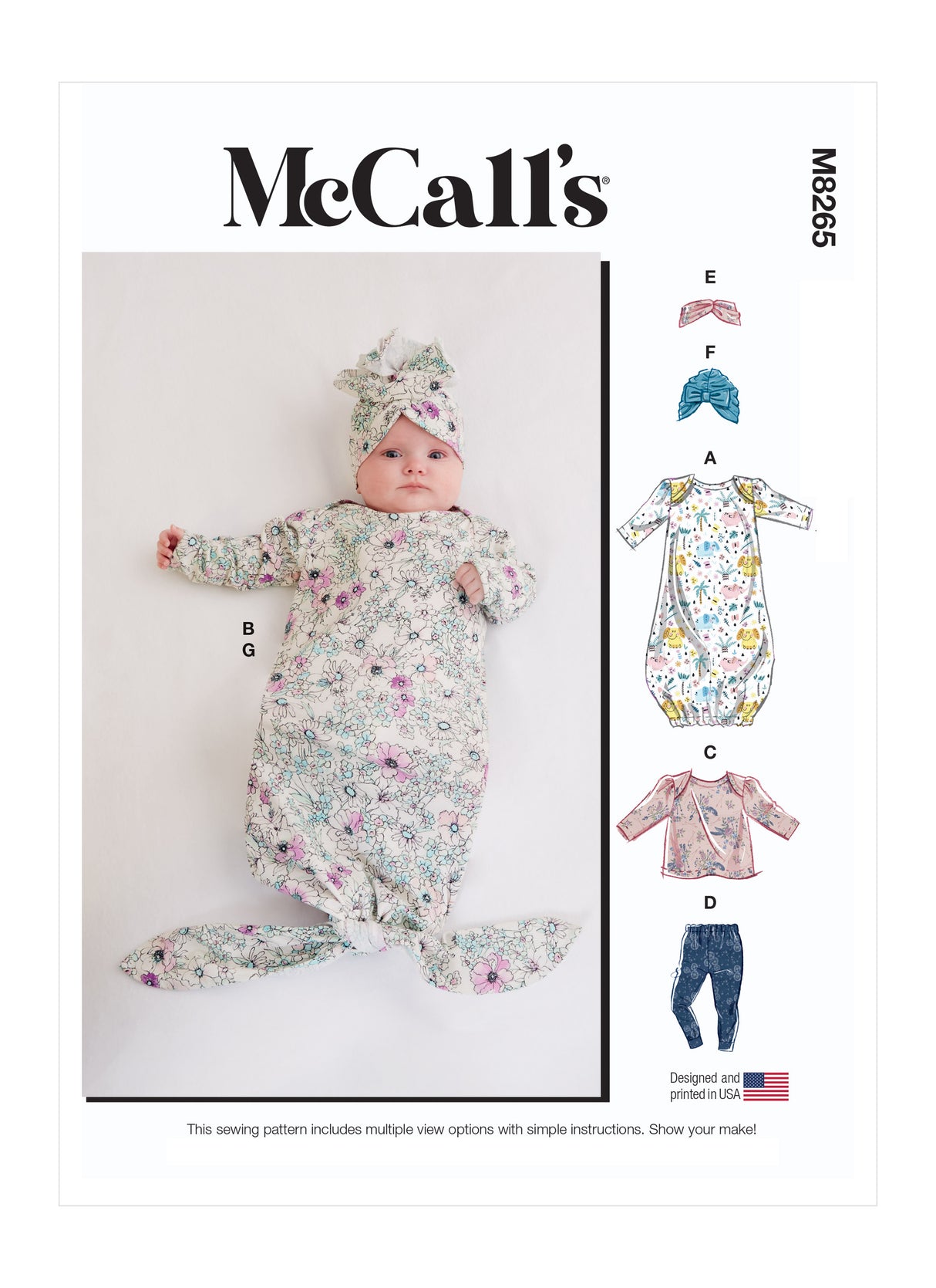 Patron McCall's n°8265 - Ensemble pour bébés